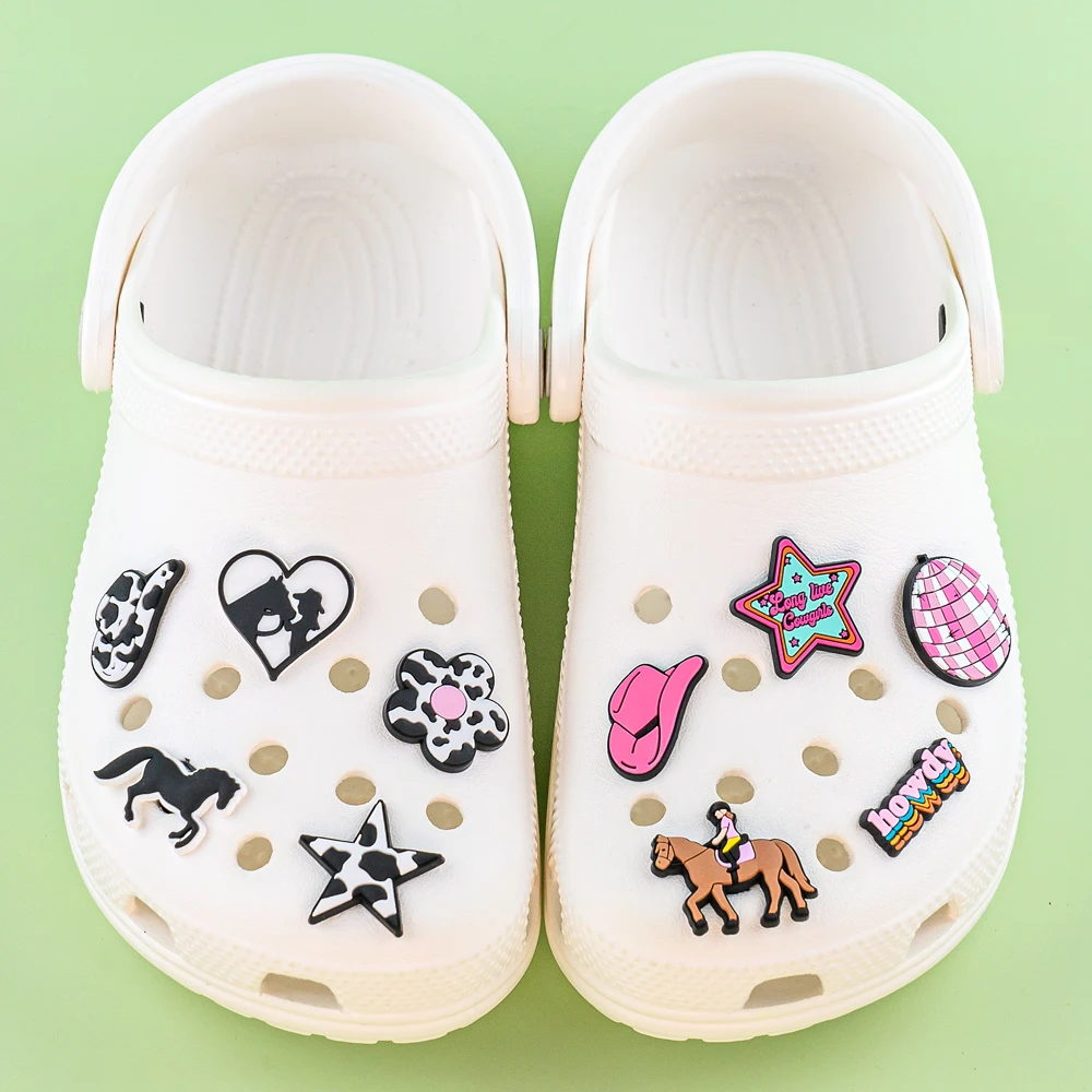 1/11pcs Cowboy Cowgirls Style Shoe Charms for Women Girls, Cactus Shoe Charms Decorations Accessories Pins for Kids,Clog Buckles