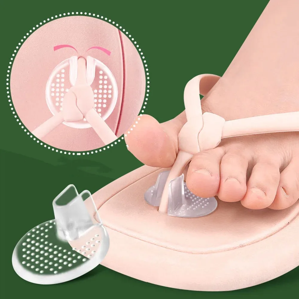 Soft Silicone Forefoot Cushion Pads Anti-Slip Transparent Toe Protectors for Flip Flops Sandals Comfortable Shoe Inserts