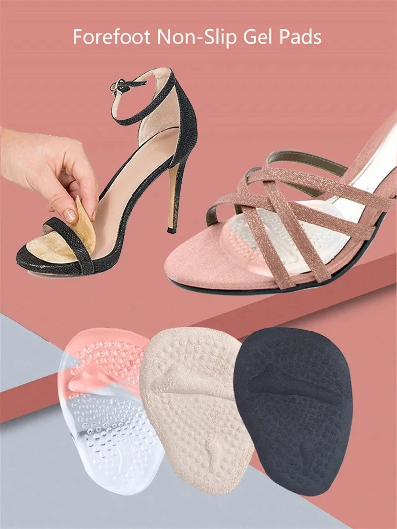 Soft Silicone Forefoot Metatarsal Pads Non-Slip Ball of Foot Cushions for Women High Heels Sandals Pain Relief Comfortable