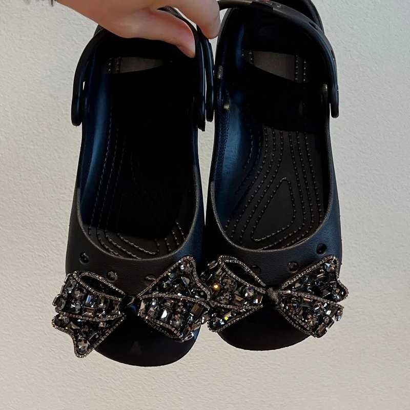 Elegant Bow Shoes Charms Faux Diamond DIY Fashion Ballet Clogs Accessories Suitable for Hole Shoes Sandals Holidays Party Gifts