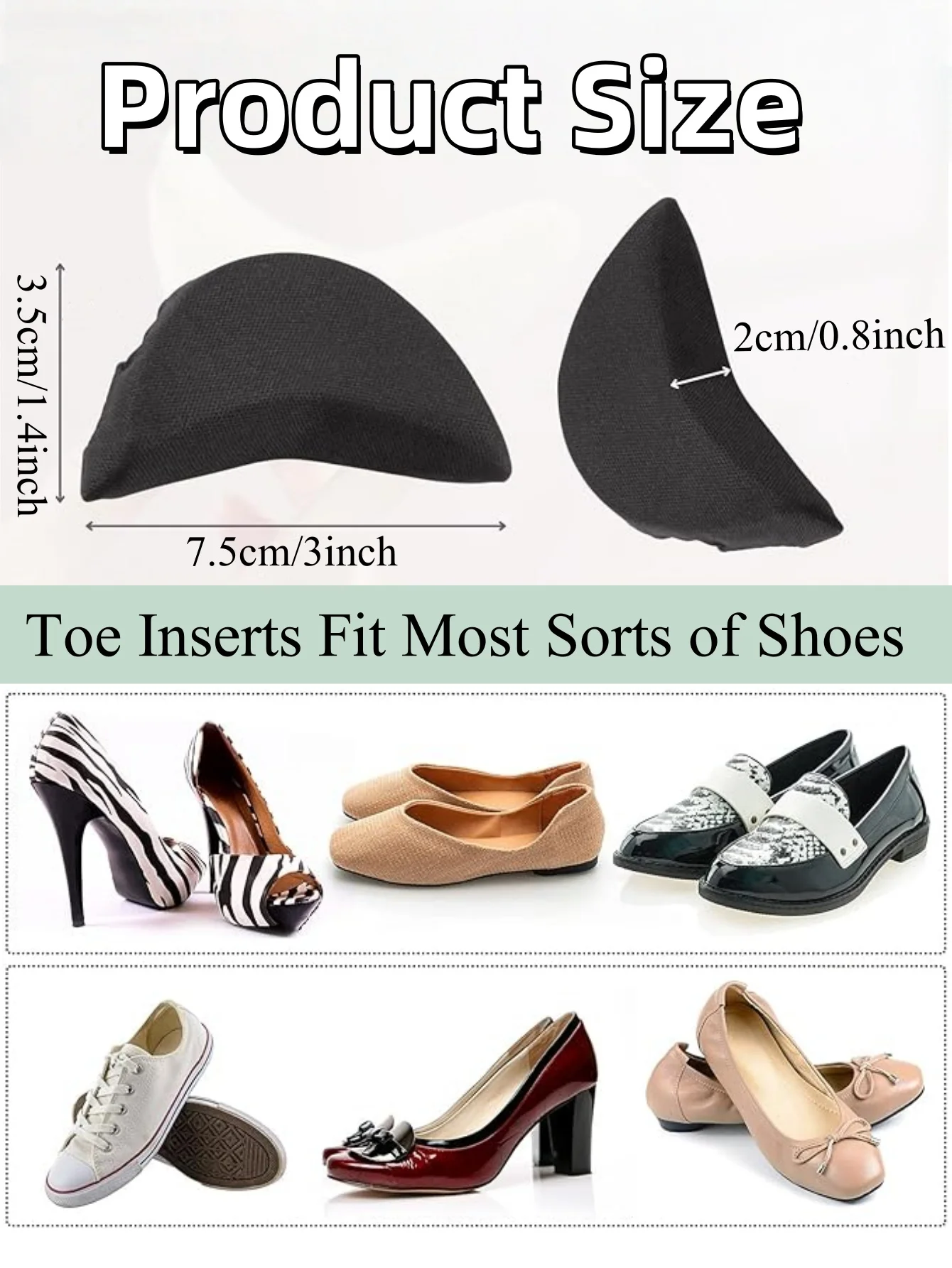 1-4Pairs Sponge Forefoot Insert Pad for Women High Heels Toe Plug Half Sponge Shoes Cushion Feet Filler Insoles Anti-Pain Pads