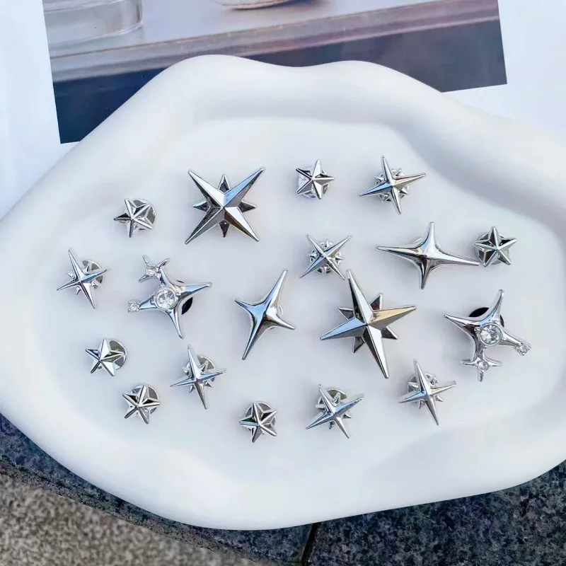 18pcs/Set Detachable Punk Style Metal Rivets Decorative Buckles For Garden Shoes & Hole Shoes New