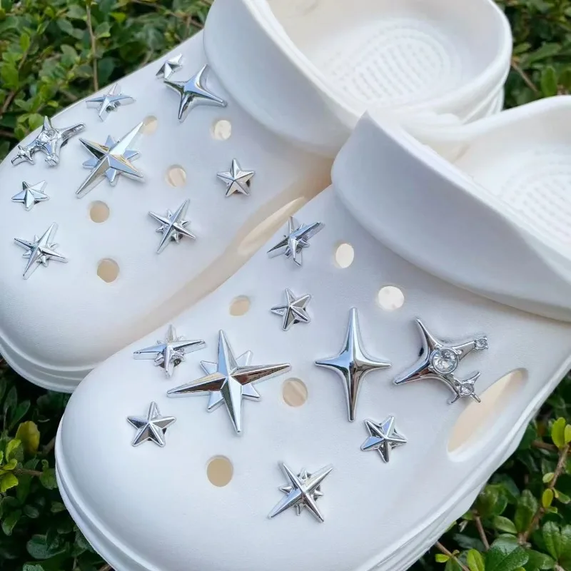 18pcs/Set Detachable Punk Style Metal Rivets Decorative Buckles For Garden Shoes & Hole Shoes New