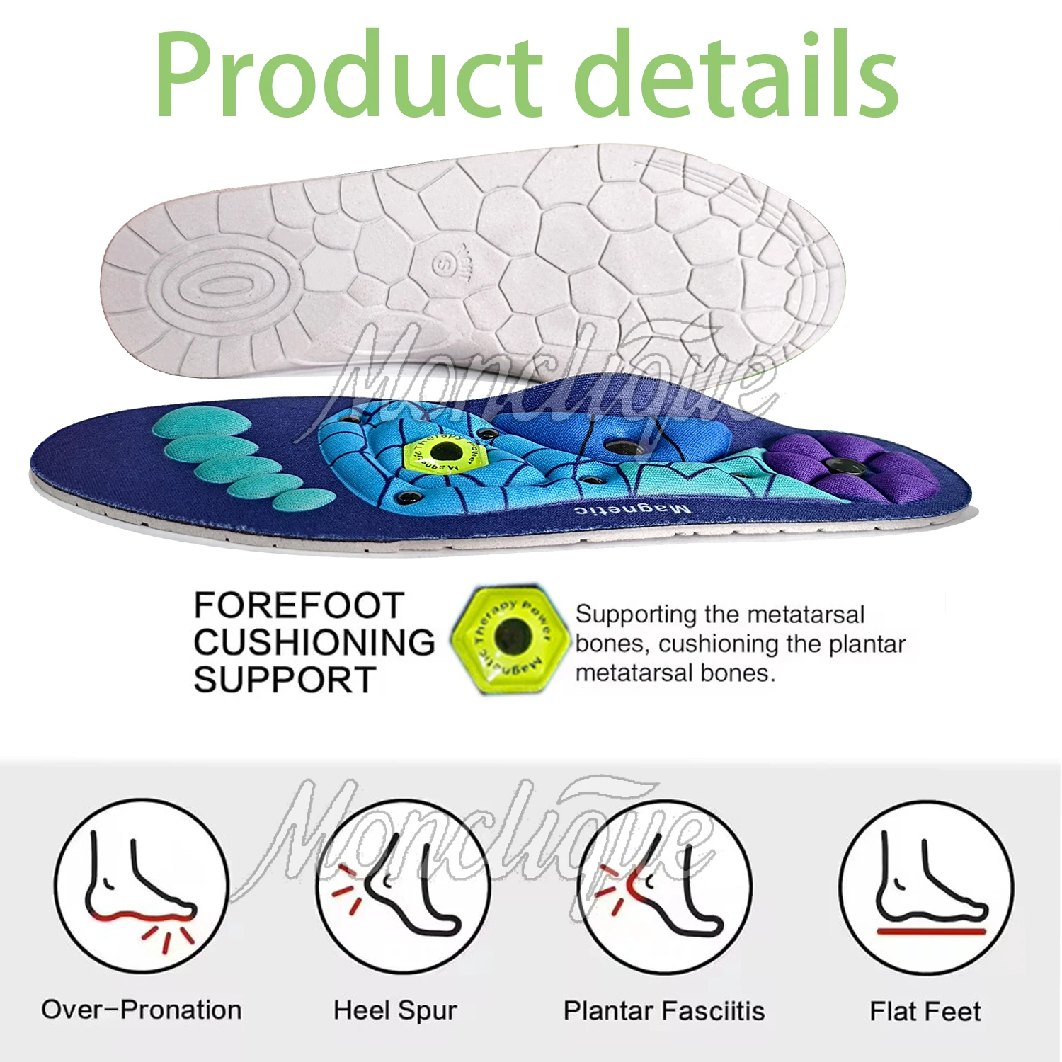 Medical Magnetic Therapy Acupressure Insoles Massage Foot Weight Loss Slimming Insole Anti-fatigue Health Care Sports Shoe Pads