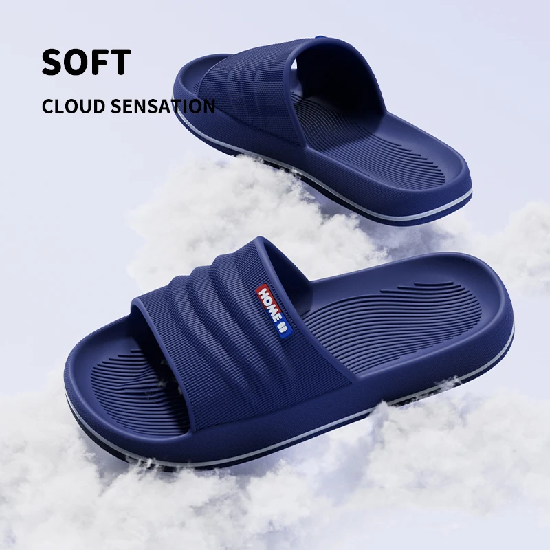 Lightweight Soft Sole House Slippers Men 2026 Summer Indoor Non Slip Eva Platform Slides Men Thick Bottom Casual Couple Shoes