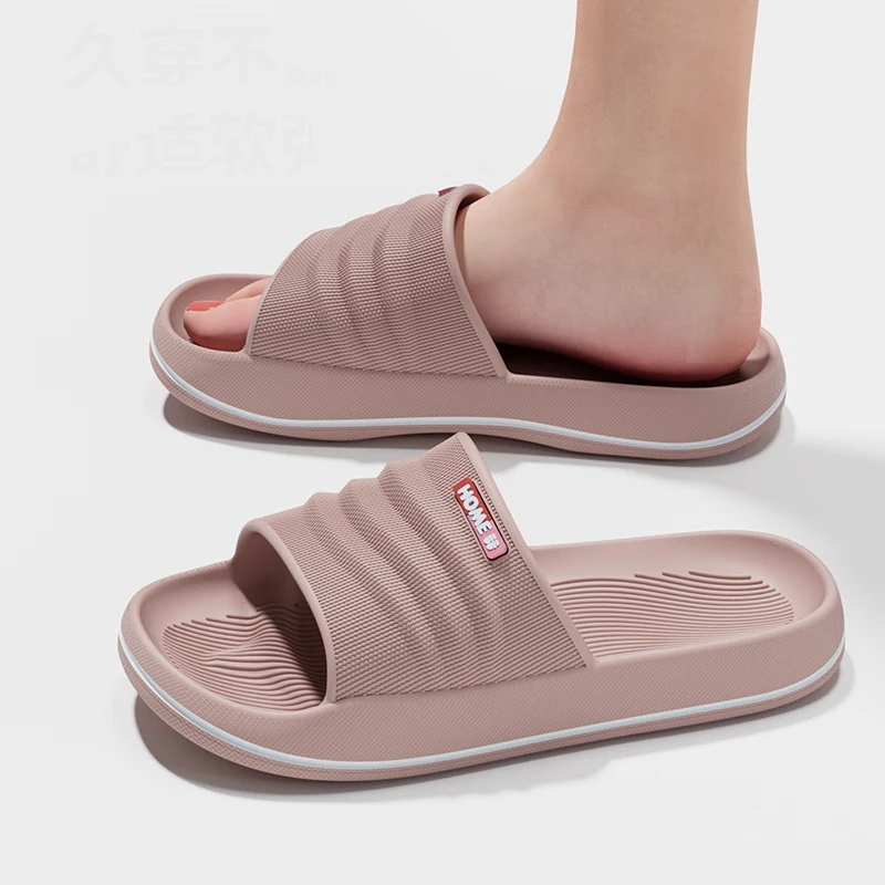 Lightweight Soft Sole House Slippers Men 2026 Summer Indoor Non Slip Eva Platform Slides Men Thick Bottom Casual Couple Shoes