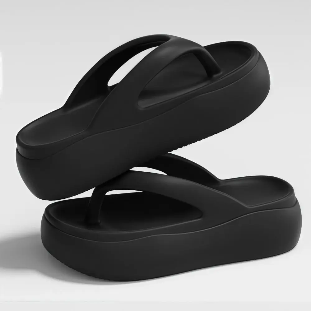 Height-increasing Platform Slippers Non-slip Soft Sole Beach Sandals 5CM EVA Lightweight Women's Flip Flops Indoor Outdoor
