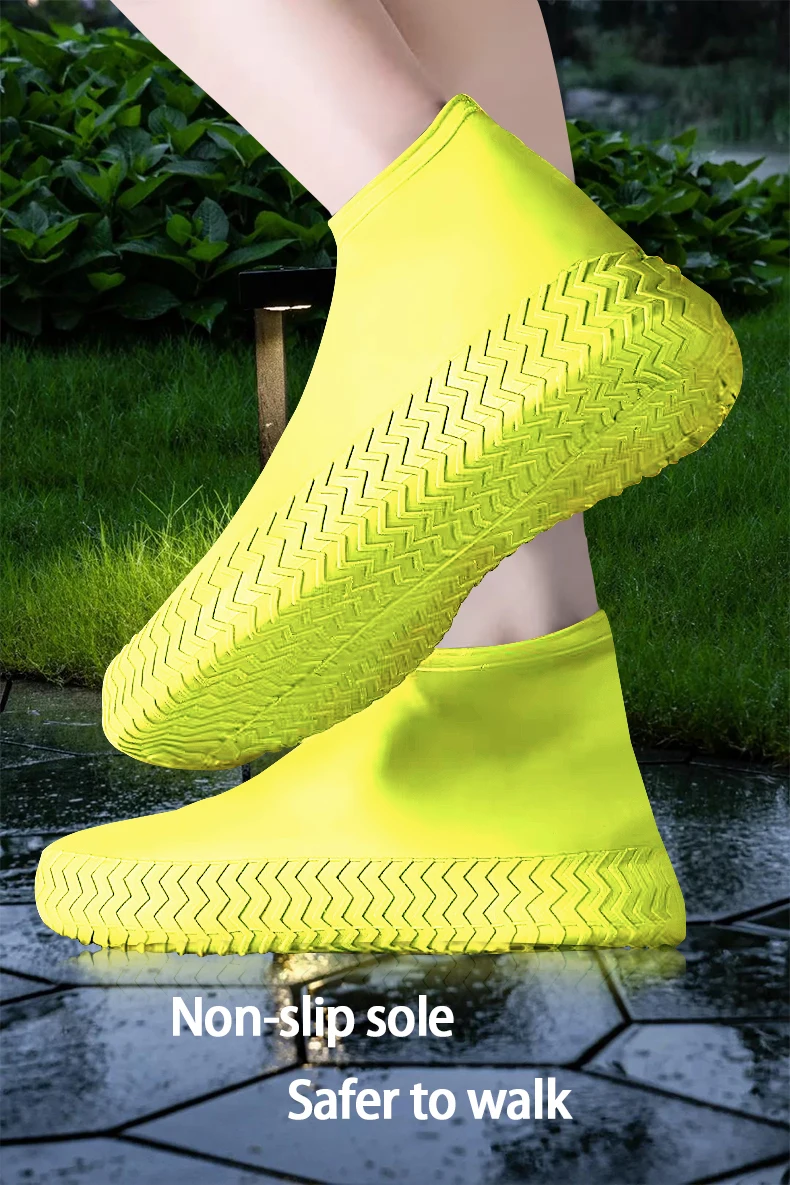 Silicone Waterproof Shoe Covers Children Adults Wear Resistant Portable Rainwater Shoe Covers 1 Pair