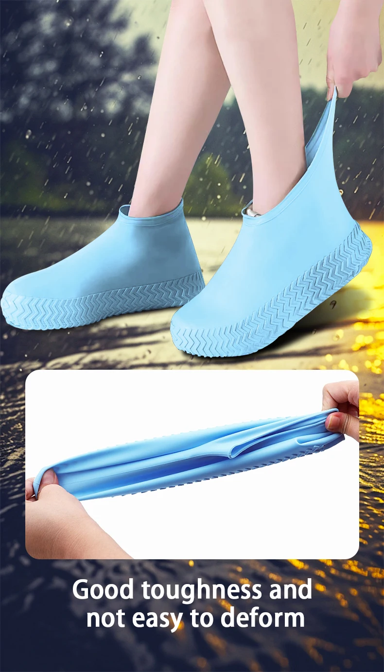 Silicone Waterproof Shoe Covers Children Adults Wear Resistant Portable Rainwater Shoe Covers 1 Pair