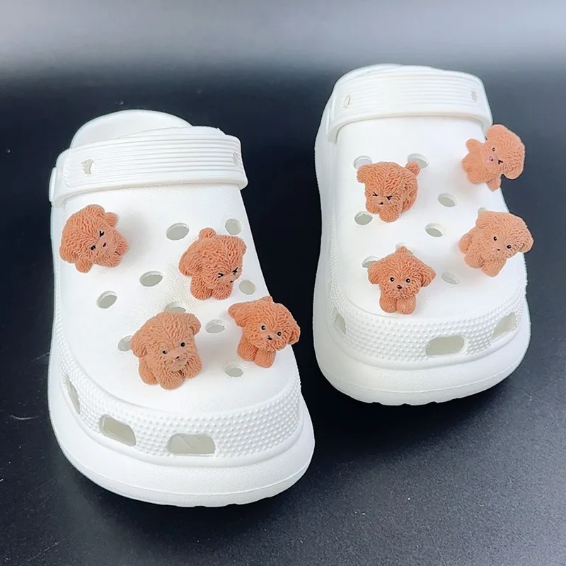 1/8PCS Summer Fashion Shoe Charms Set Accessories for Clogs Shoe Buckle Cute Teddy Dog DIY 3D Shoes Decorations for Bogg Bag