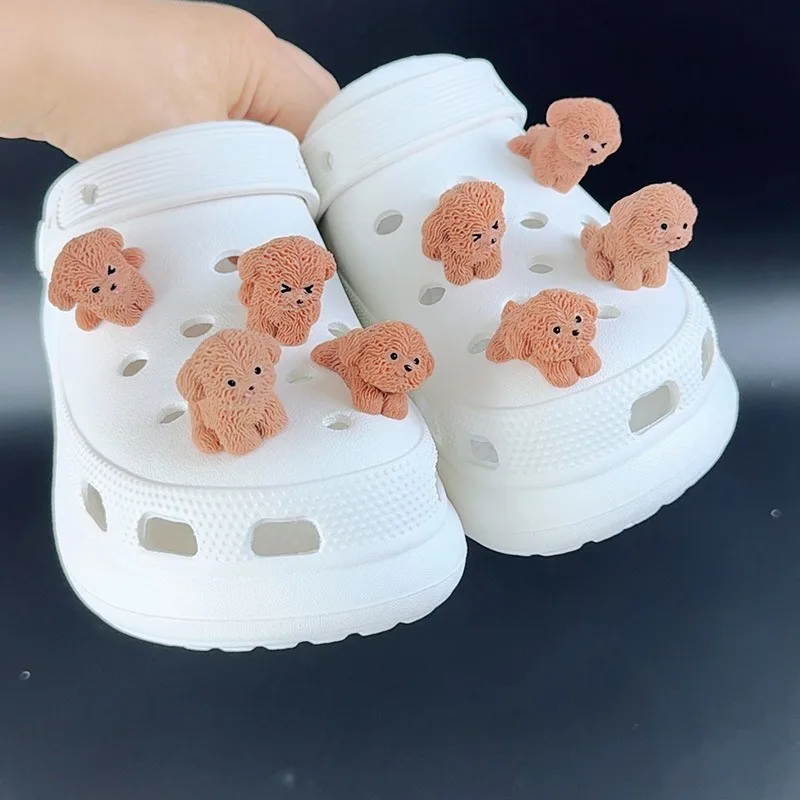 1/8PCS Summer Fashion Shoe Charms Set Accessories for Clogs Shoe Buckle Cute Teddy Dog DIY 3D Shoes Decorations for Bogg Bag
