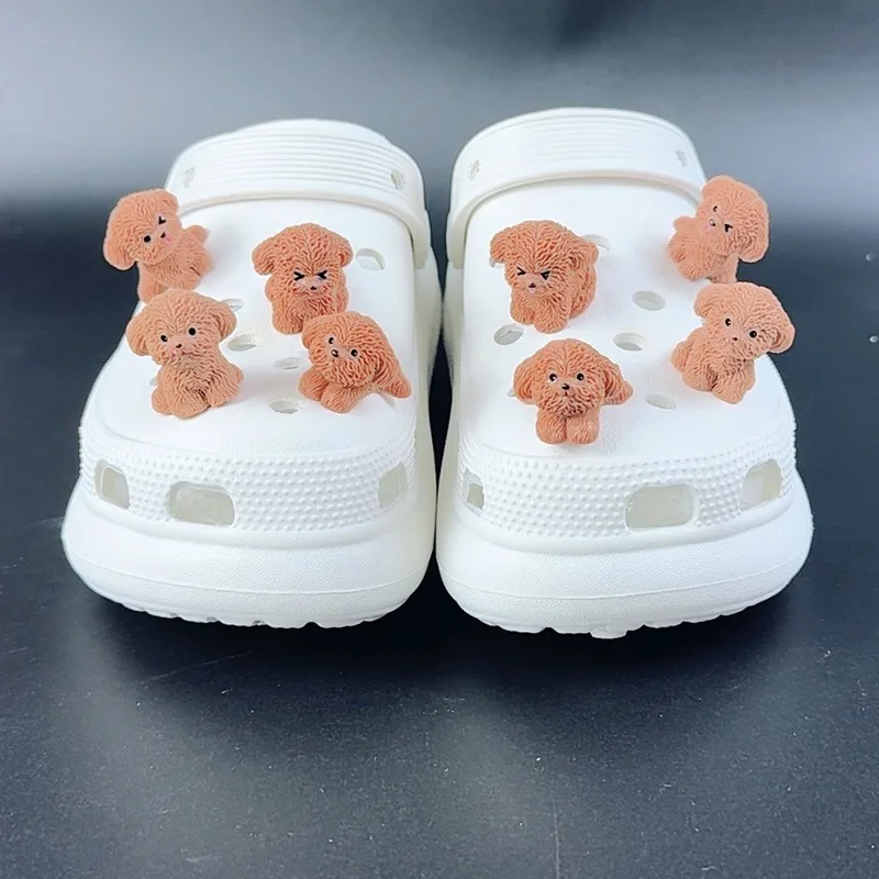 1/8PCS Summer Fashion Shoe Charms Set Accessories for Clogs Shoe Buckle Cute Teddy Dog DIY 3D Shoes Decorations for Bogg Bag