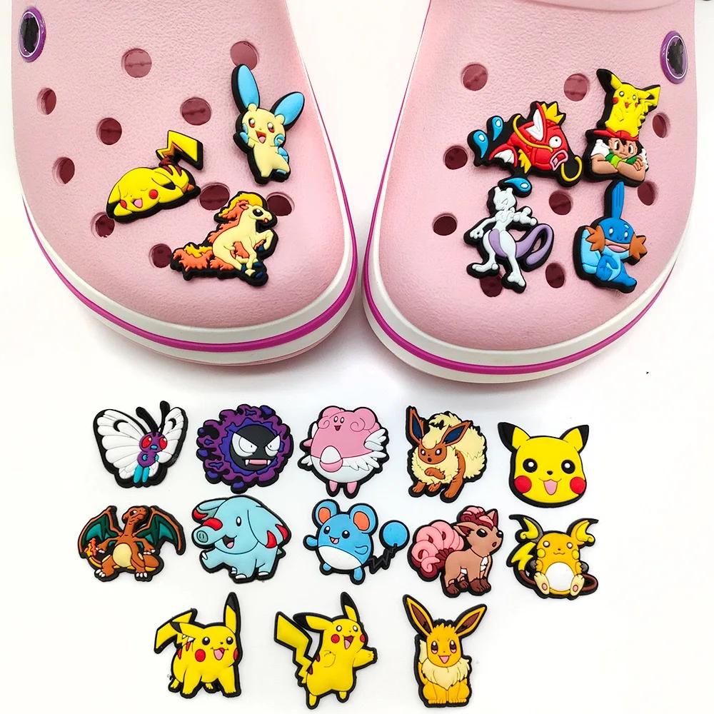 20-100Pcs Potdemiel Pokemon Series Shoe Charms For Clog Sandals,Shoe Decoration Accessories Shoe Pins Great Gift For Men Women