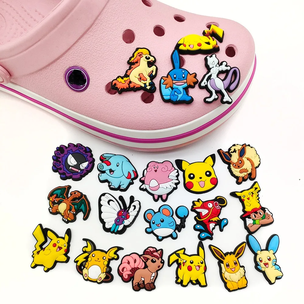 20-100Pcs Potdemiel Pokemon Series Shoe Charms For Clog Sandals,Shoe Decoration Accessories Shoe Pins Great Gift For Men Women