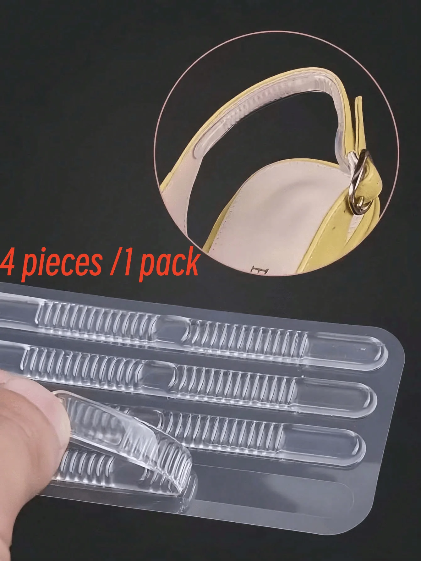 4Pcs Silicone Heel Stickers Heel Grips for Women Men Anti Slip Heel Cushions Non-Slip Inserts Pads Foot Heel Care Protector