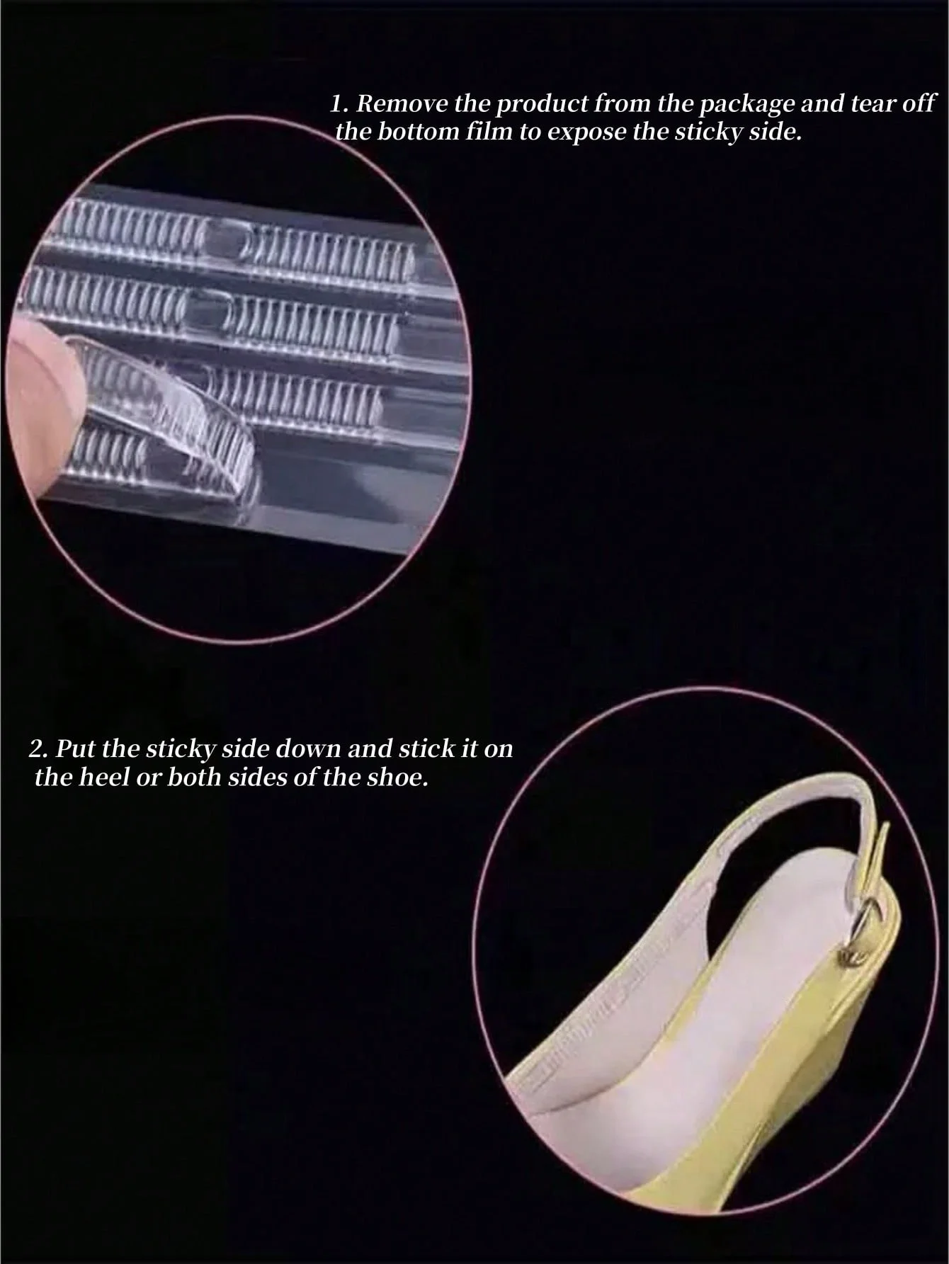 4Pcs Silicone Heel Stickers Heel Grips for Women Men Anti Slip Heel Cushions Non-Slip Inserts Pads Foot Heel Care Protector