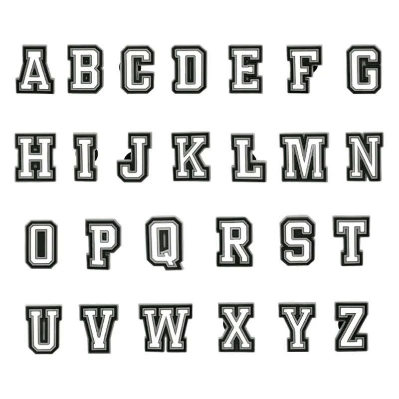 Letter Shoe Charms for Crocs Accessories Alphabet Shoes Charm for Croc Decorations Pins Men Accessory Jeans Woman Clogs Clips
