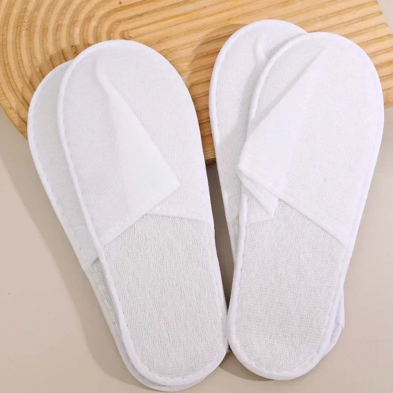 2/30pairs 2026 White Hotel Slipper Unisex Disposable Slippers for Home Guests Non-Slip Bathroom Spa Slippers Shoes for Men Women