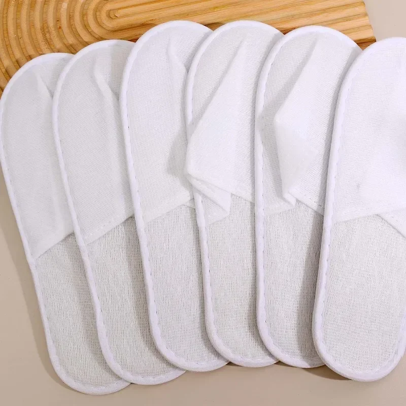 2/30pairs 2026 White Hotel Slipper Unisex Disposable Slippers for Home Guests Non-Slip Bathroom Spa Slippers Shoes for Men Women