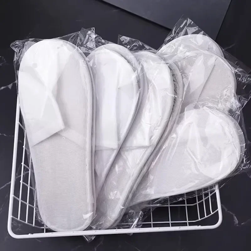 2/30pairs 2026 White Hotel Slipper Unisex Disposable Slippers for Home Guests Non-Slip Bathroom Spa Slippers Shoes for Men Women
