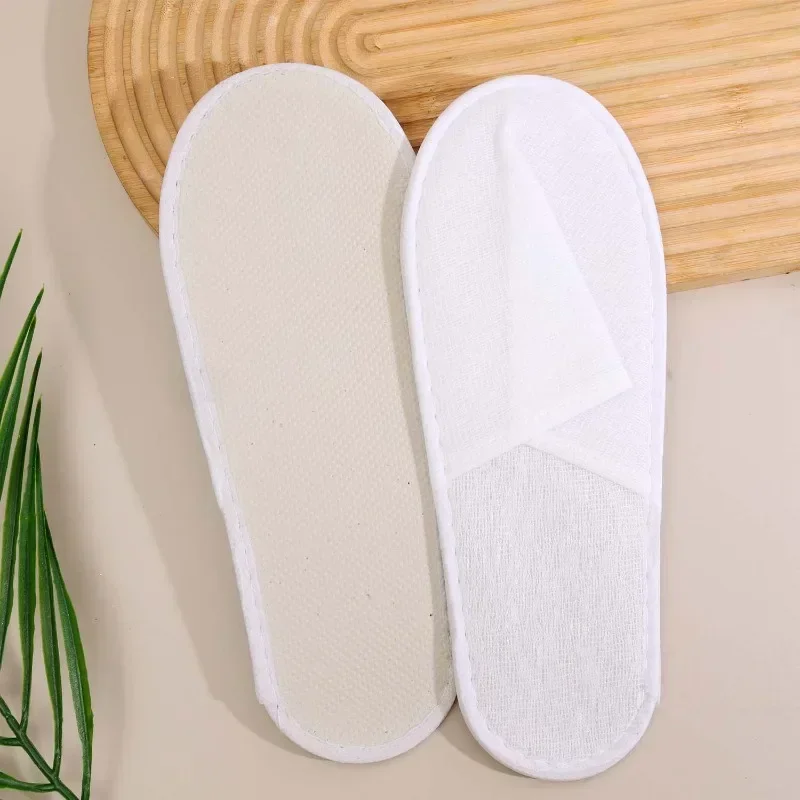 2/30pairs 2026 White Hotel Slipper Unisex Disposable Slippers for Home Guests Non-Slip Bathroom Spa Slippers Shoes for Men Women