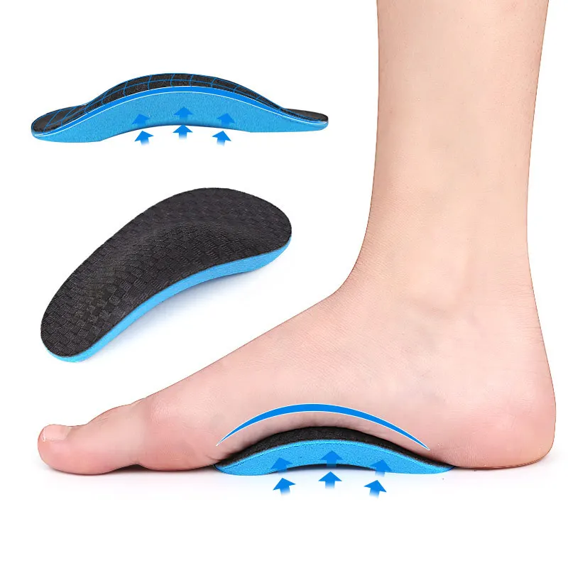 Sports Palm Cushion Flatfoot Footbed Flat Arch Support Semi-Padded Insole Orthotic Insole Corrective Flatfoot Support Footbed