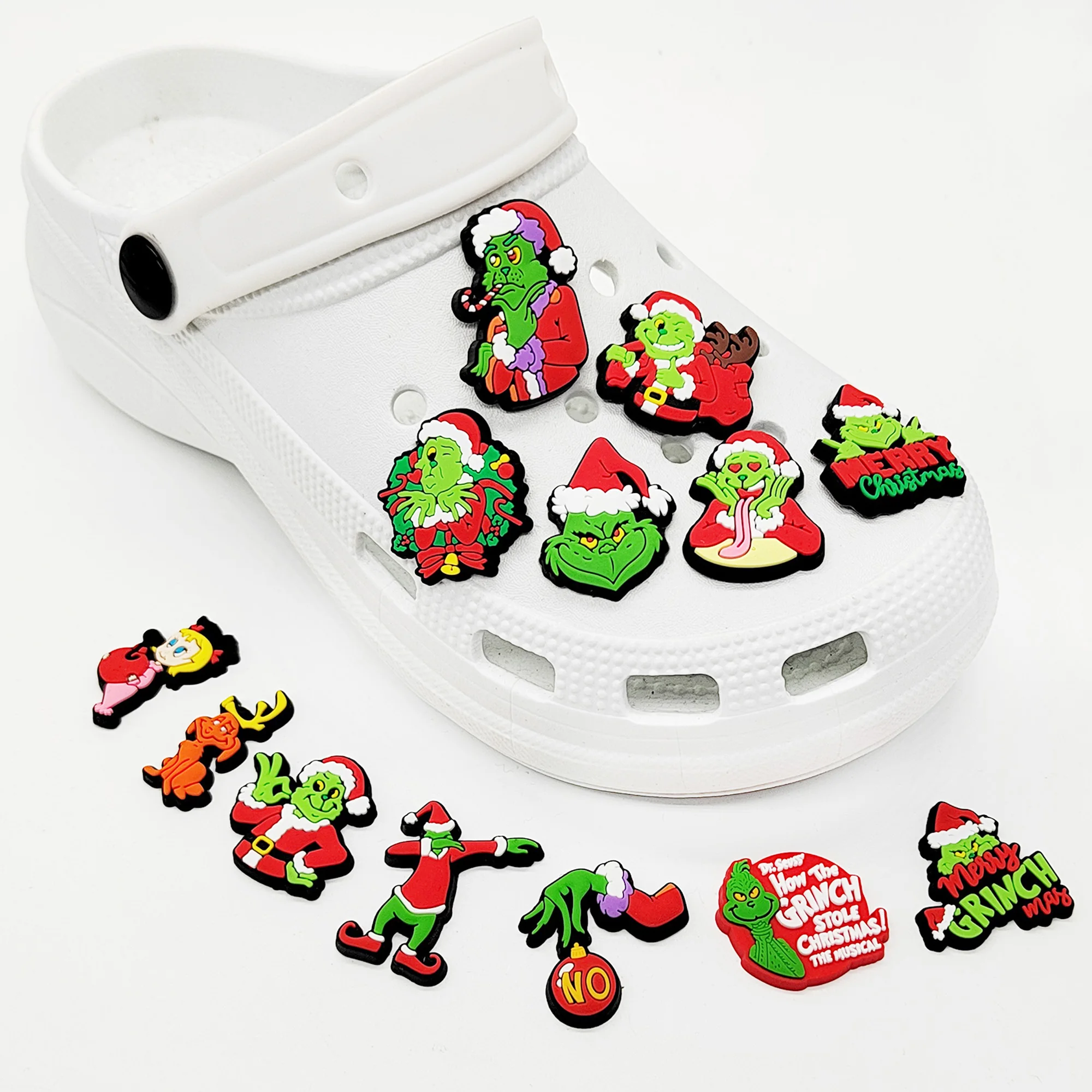 Mesuca Mixed Random Christmas Series 20-100 Shoe Charms For Sandals,Shoe Decoration Accessories Shoe Pins Great Gift For Men Wom