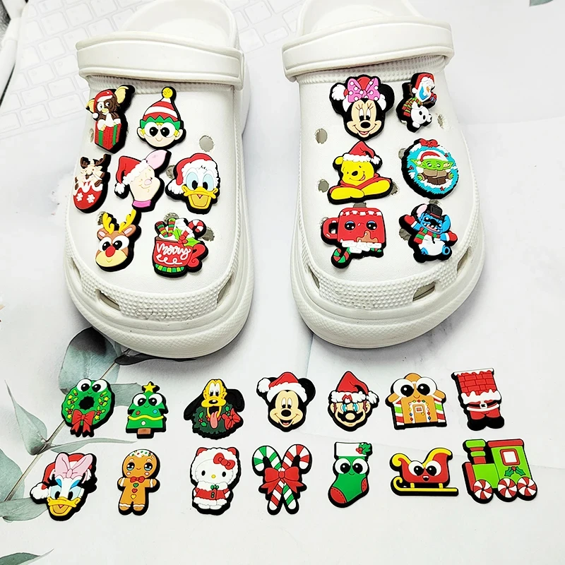 Mesuca Mixed Random Christmas Series 20-100 Shoe Charms For Sandals,Shoe Decoration Accessories Shoe Pins Great Gift For Men Wom