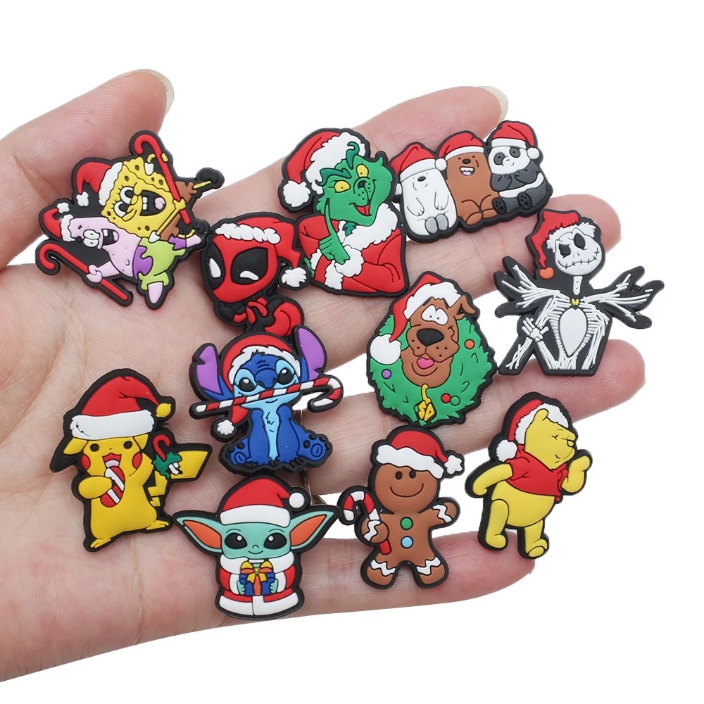 Mesuca Mixed Random Christmas Series 20-100 Shoe Charms For Sandals,Shoe Decoration Accessories Shoe Pins Great Gift For Men Wom