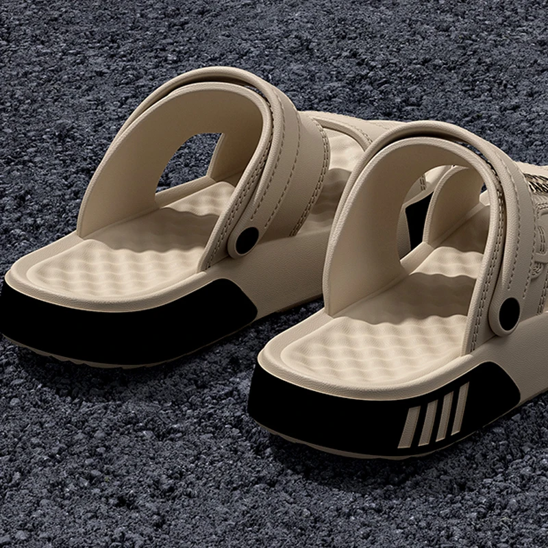 SHAJI Men Slippers Summer EVA Soft-soled Platform Slides Sandals Indoor Outdoor Walking Beach Shoes Flip Flops Mens Home Shoes