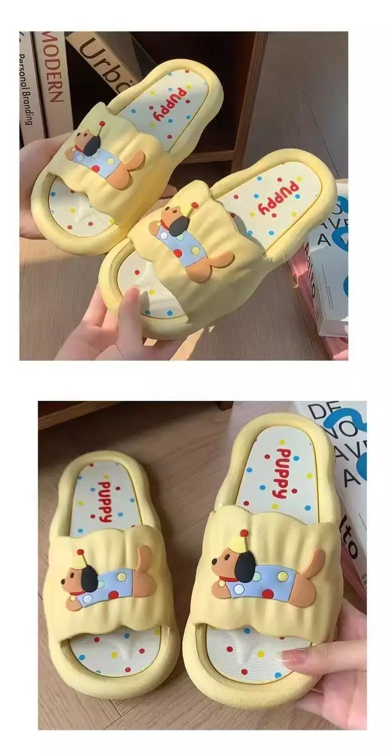 Cartoon Hot Dog Slippers for Women Soft Anti-Slide Indoor Outdoor Summer Sandals, Cute Couple Home Shoes