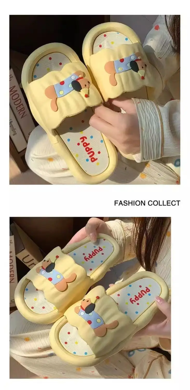 Cartoon Hot Dog Slippers for Women Soft Anti-Slide Indoor Outdoor Summer Sandals, Cute Couple Home Shoes
