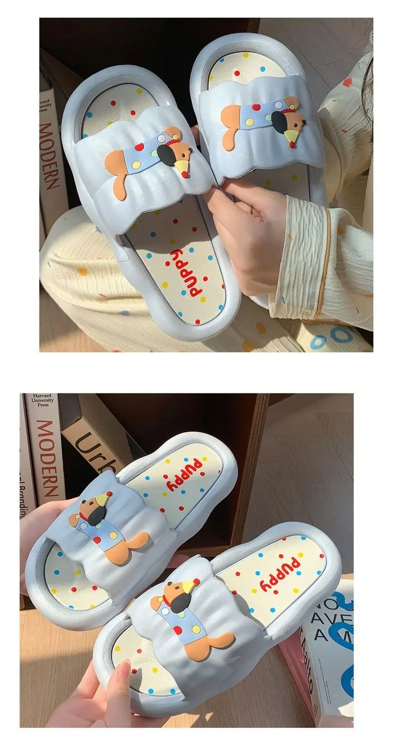 Cartoon Hot Dog Slippers for Women - Soft Anti-Slide Indoor/Outdoor Summer Sandals, Cute Couple Home Shoes
