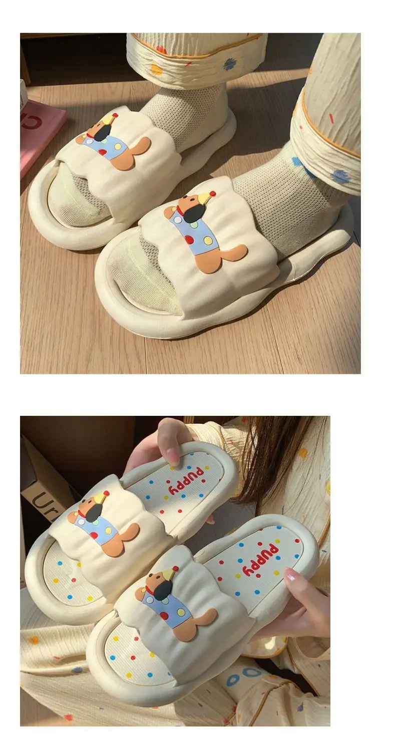 Cartoon Hot Dog Slippers for Women - Soft Anti-Slide Indoor/Outdoor Summer Sandals, Cute Couple Home Shoes
