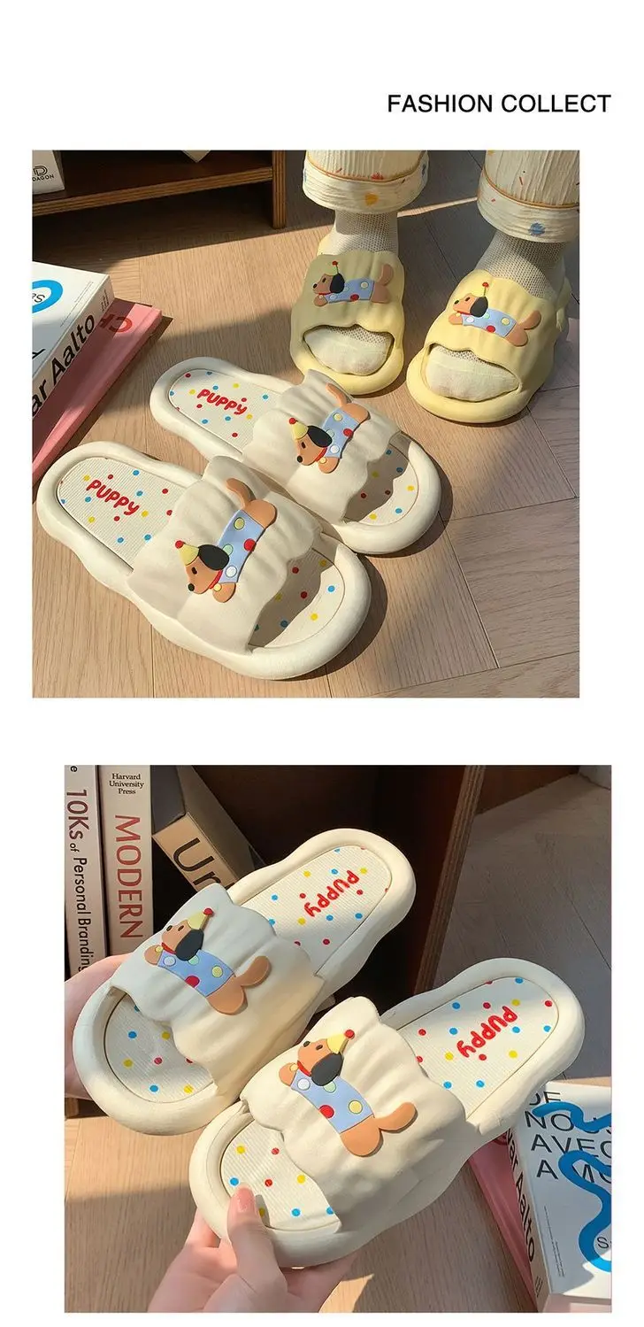 Cartoon Hot Dog Slippers for Women - Soft Anti-Slide Indoor/Outdoor Summer Sandals, Cute Couple Home Shoes