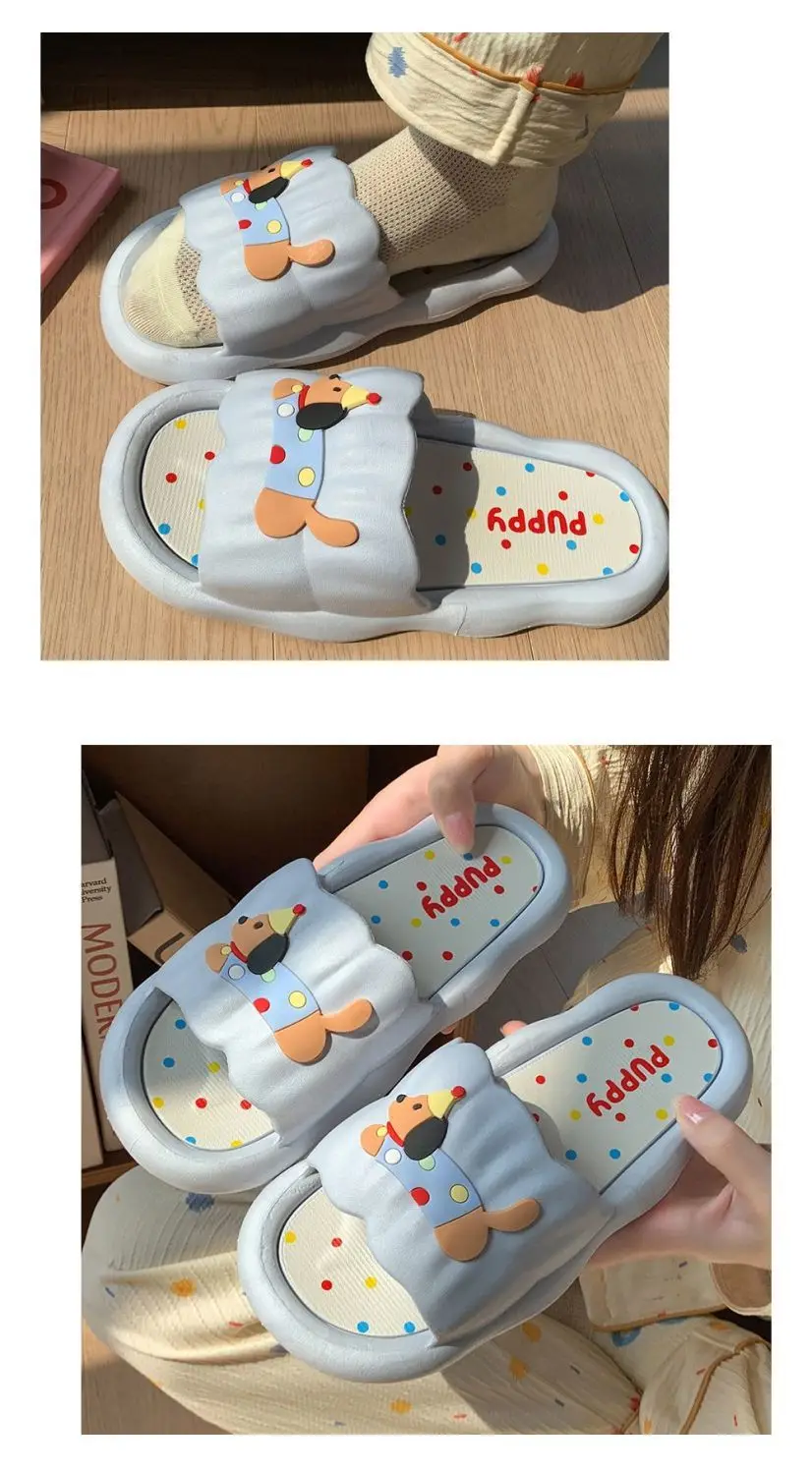 Cartoon Hot Dog Slippers for Women - Soft Anti-Slide Indoor/Outdoor Summer Sandals, Cute Couple Home Shoes