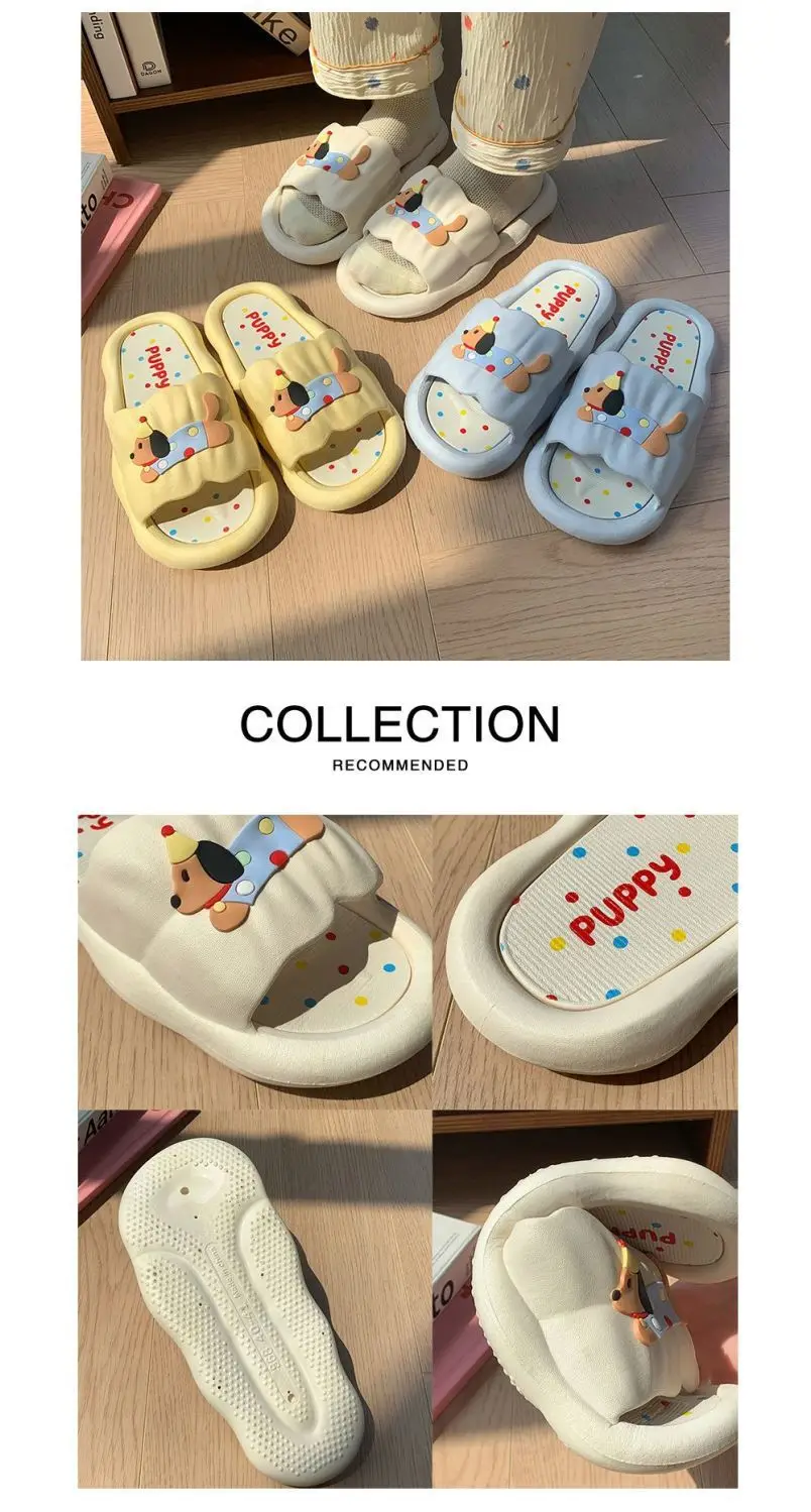 Cartoon Hot Dog Slippers for Women - Soft Anti-Slide Indoor/Outdoor Summer Sandals, Cute Couple Home Shoes