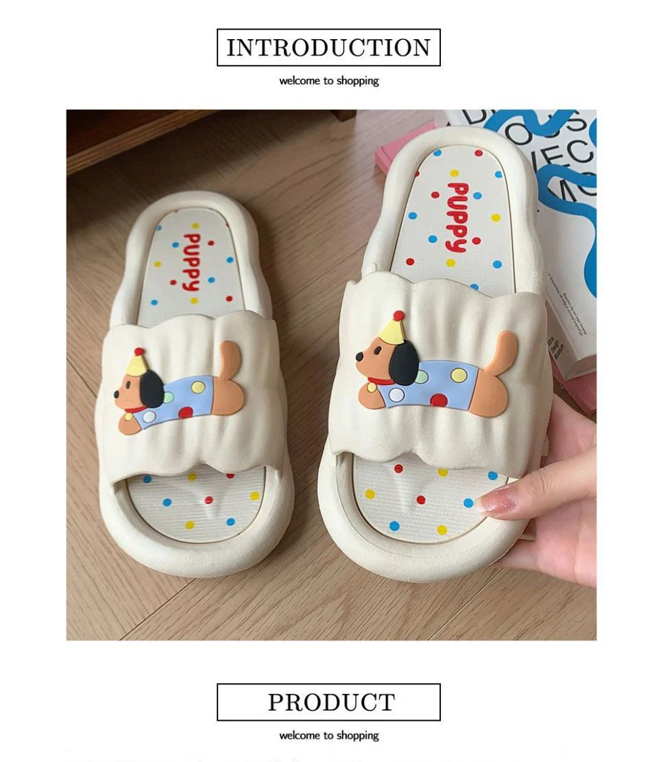 Cartoon Hot Dog Slippers for Women - Soft Anti-Slide Indoor/Outdoor Summer Sandals, Cute Couple Home Shoes