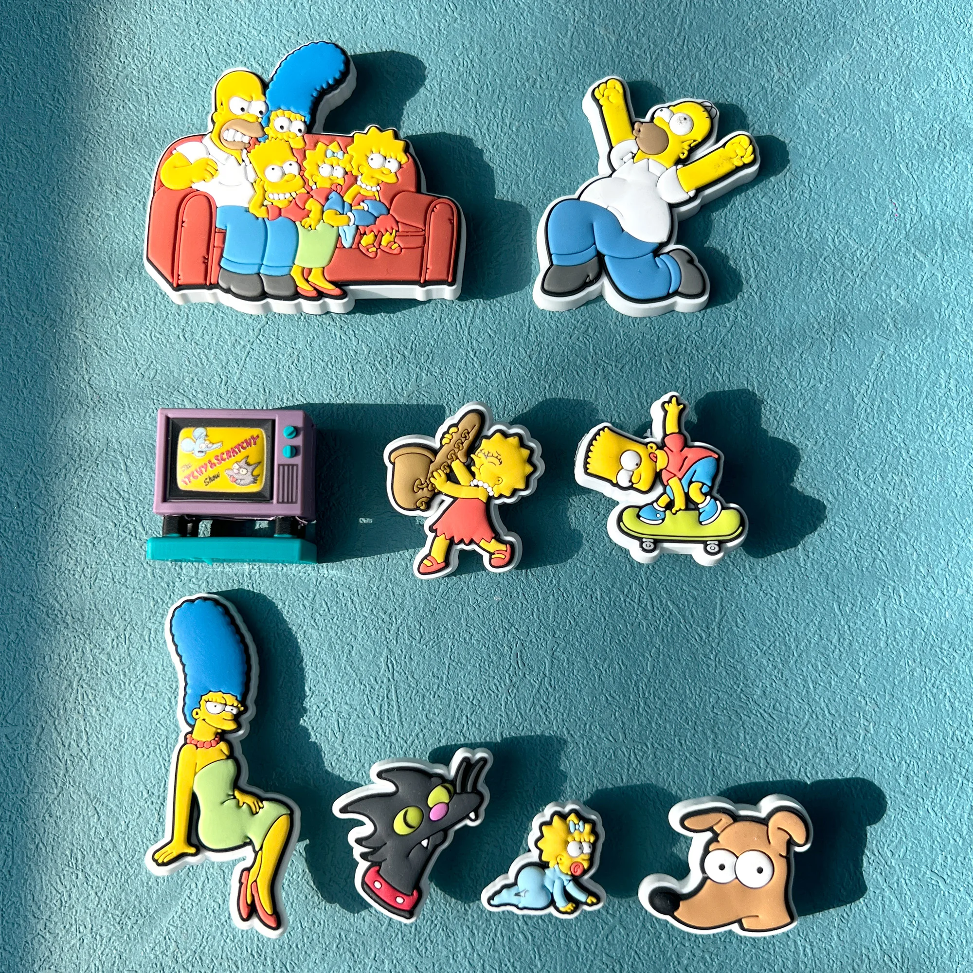 9pcs Cartoon Large Size Simpson Series ​for Shoe Charms pvc DIY  Shoe Accessories for Classic Clog Shoe Decoration Kids Gifts