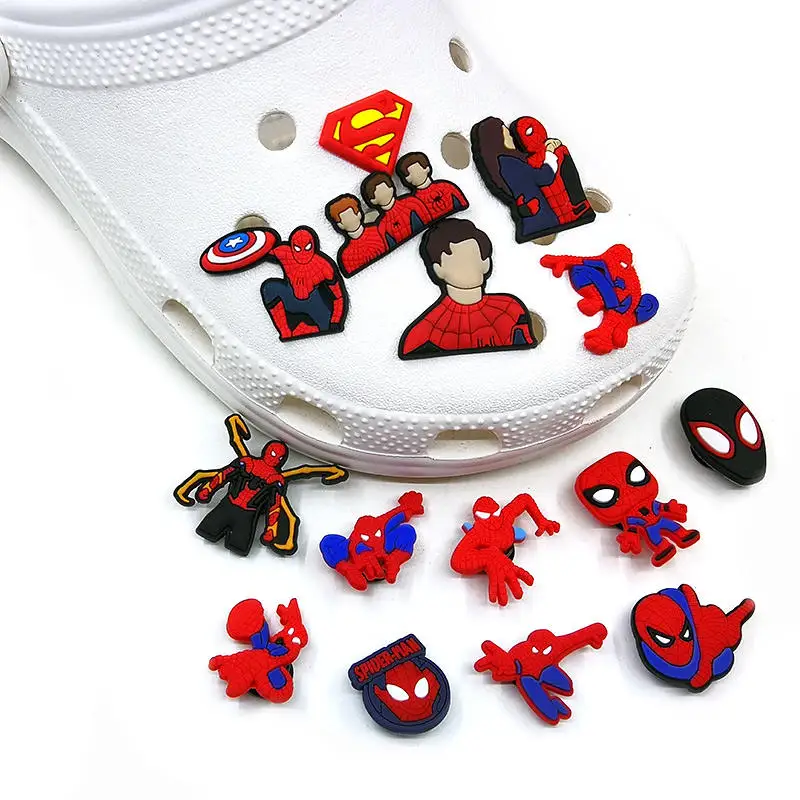 Mesuca Marvel Spider-Man, Batman 8-200pcs Shoe Charms For Sandals,Shoe Decoration Accessories Shoe Pins Great Gift For Men Wom