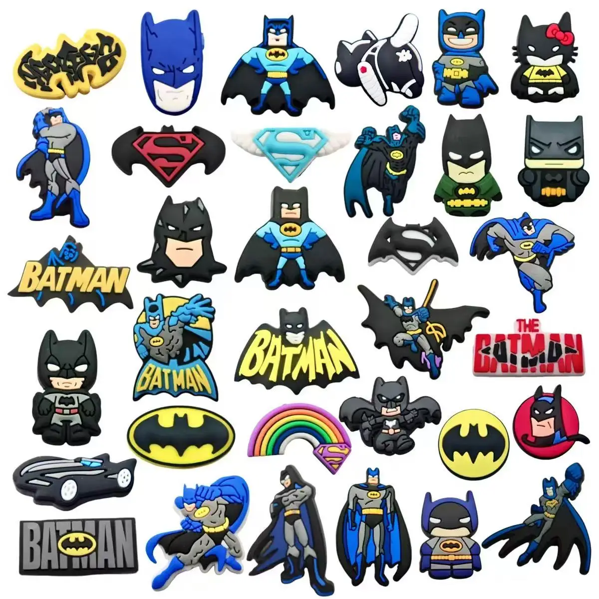 Mesuca Marvel Spider-Man, Batman 8-200pcs Shoe Charms For Sandals,Shoe Decoration Accessories Shoe Pins Great Gift For Men Wom