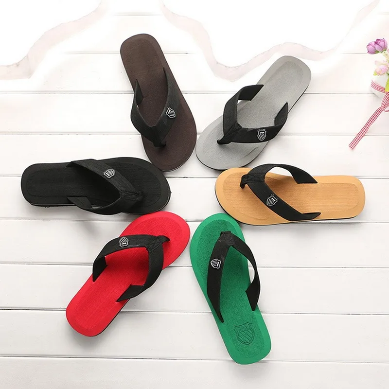 2025 Summer New Men's Flip Flops Indoor Outdoor Beach Sandals Thick Soft Sole Bathroom Slides Shoes Man Non-slip Home Slippers