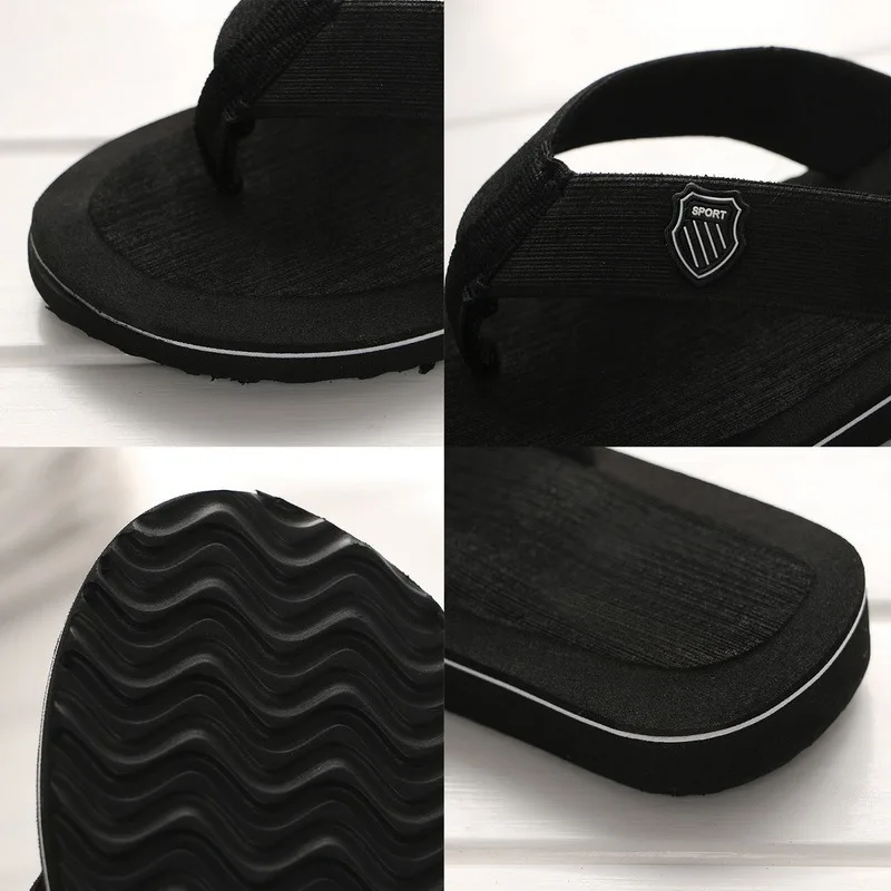 2025 Summer New Men's Flip Flops Indoor Outdoor Beach Sandals Thick Soft Sole Bathroom Slides Shoes Man Non-slip Home Slippers