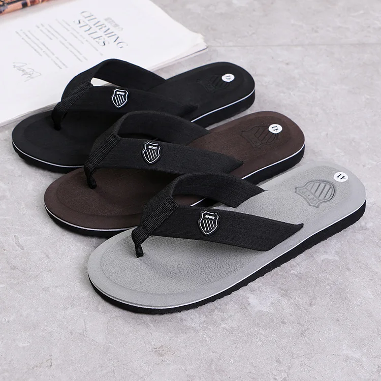 2025 Summer New Men's Flip Flops Indoor Outdoor Beach Sandals Thick Soft Sole Bathroom Slides Shoes Man Non-slip Home Slippers