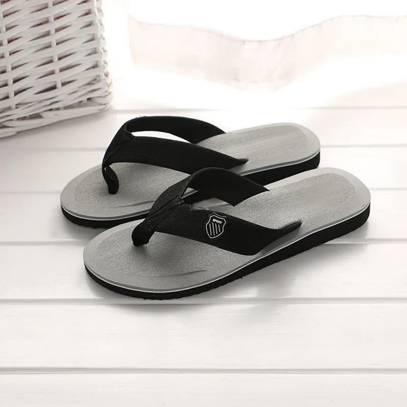 2025 Summer New Men's Flip Flops Indoor Outdoor Beach Sandals Thick Soft Sole Bathroom Slides Shoes Man Non-slip Home Slippers