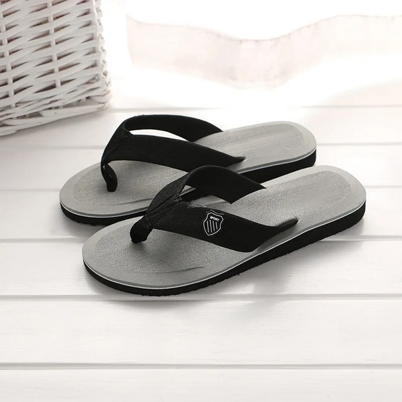 2025 Summer New Men's Flip Flops Indoor Outdoor Beach Sandals Thick Soft Sole Bathroom Slides Shoes Man Non-slip Home Slippers