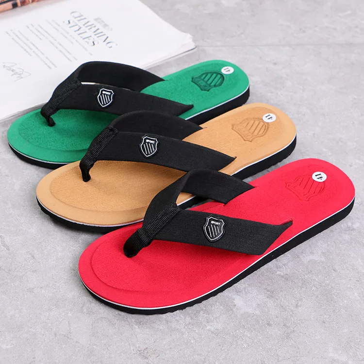 2025 Summer New Men's Flip Flops Indoor Outdoor Beach Sandals Thick Soft Sole Bathroom Slides Shoes Man Non-slip Home Slippers