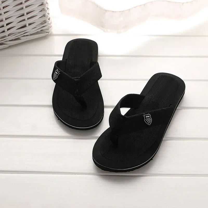 2025 Summer New Men's Flip Flops Indoor Outdoor Beach Sandals Thick Soft Sole Bathroom Slides Shoes Man Non-slip Home Slippers