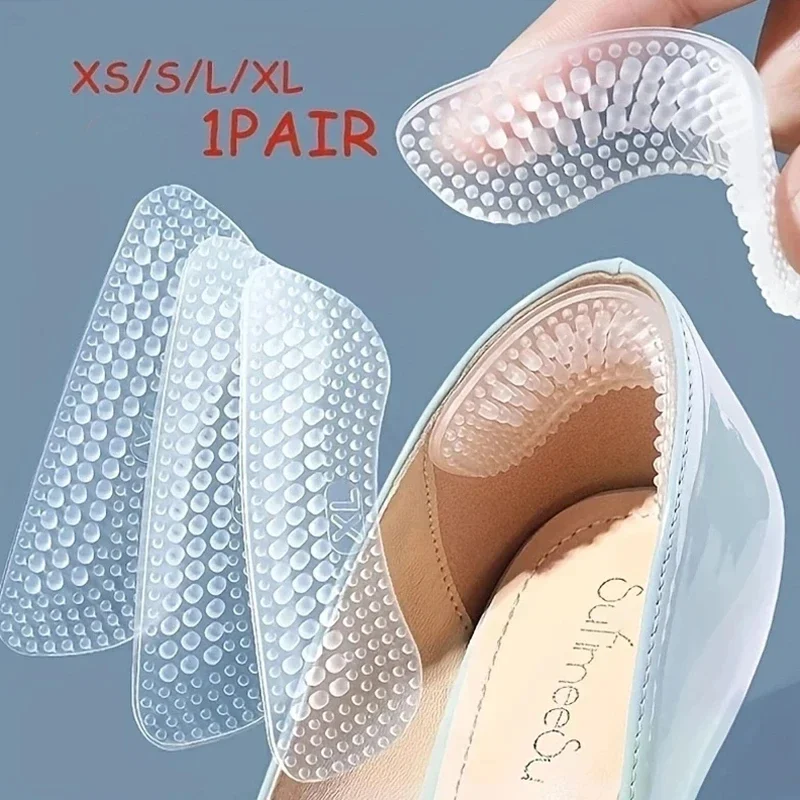 Upgrade Silicone Heel Stickers Heels Grips for Women Men Anti Slip Heel Cushions Non-Slip Inserts Pads Foot Heel Care Protector