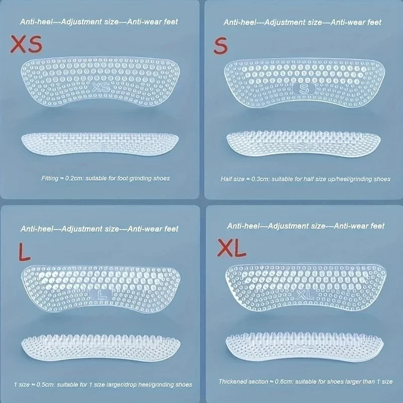 Upgrade Silicone Heel Stickers Heels Grips for Women Men Anti Slip Heel Cushions Non-Slip Inserts Pads Foot Heel Care Protector